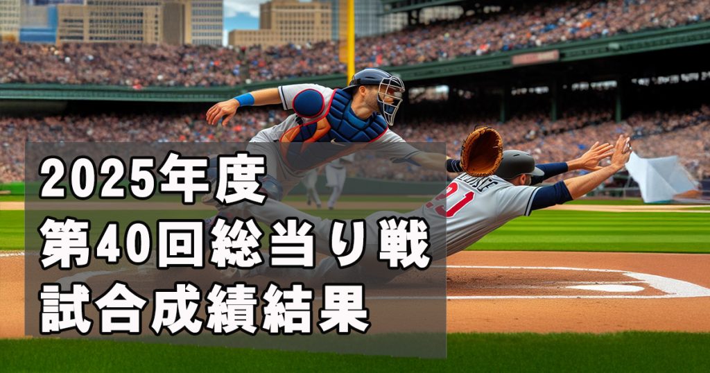 草野球大会・第40回総当り戦・一部～四部・試合成績結果・大阪北リーグ野球大会