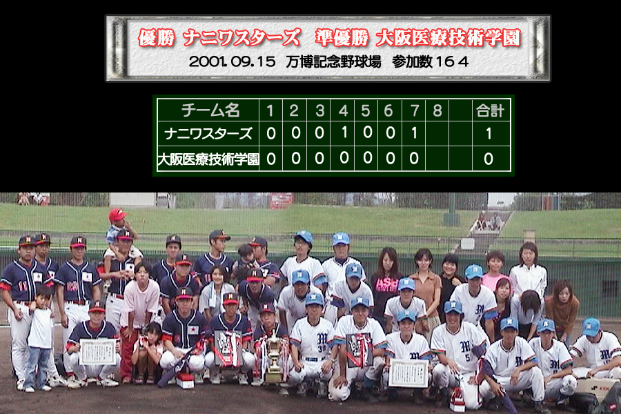 第44回決勝戦 大阪北リーグ野球大会 優勝・ナニワスターズ