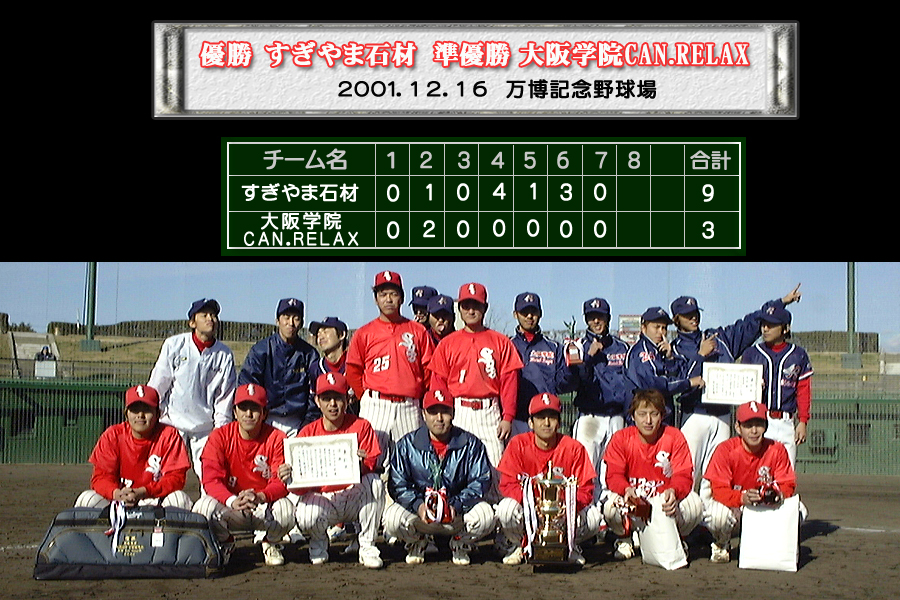 第45回決勝戦 大阪北リーグ野球大会 優勝・すぎやま石材